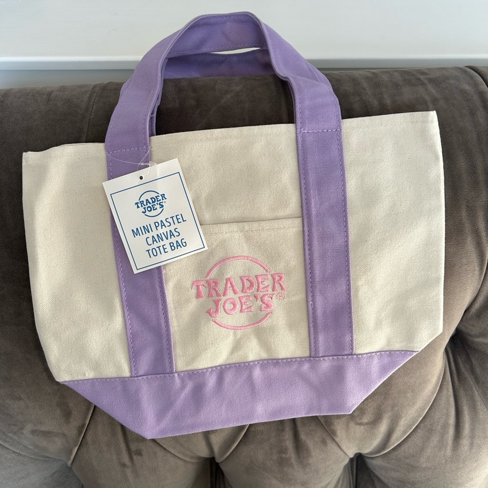 Trader Joe’s pastel purple tote.  New with tags